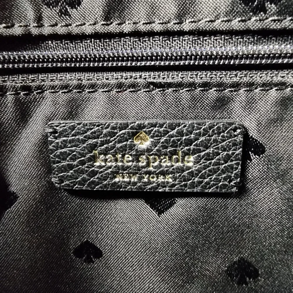 Kate Spade New York Pebbled Leather Black Mimi Satchel - Picture 8 of 9